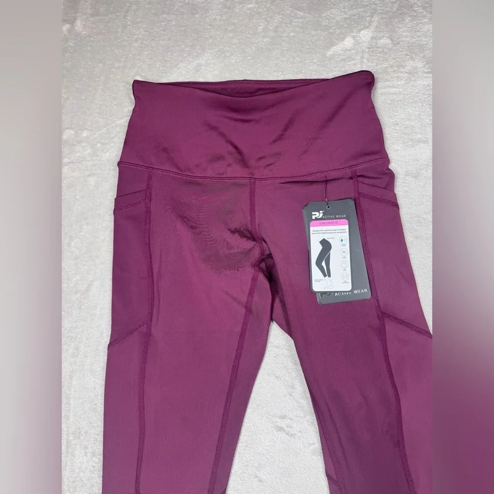NWT PJ Parker Jeans Active Wear Vineyard Purple Capri Length Athletic Leggings S